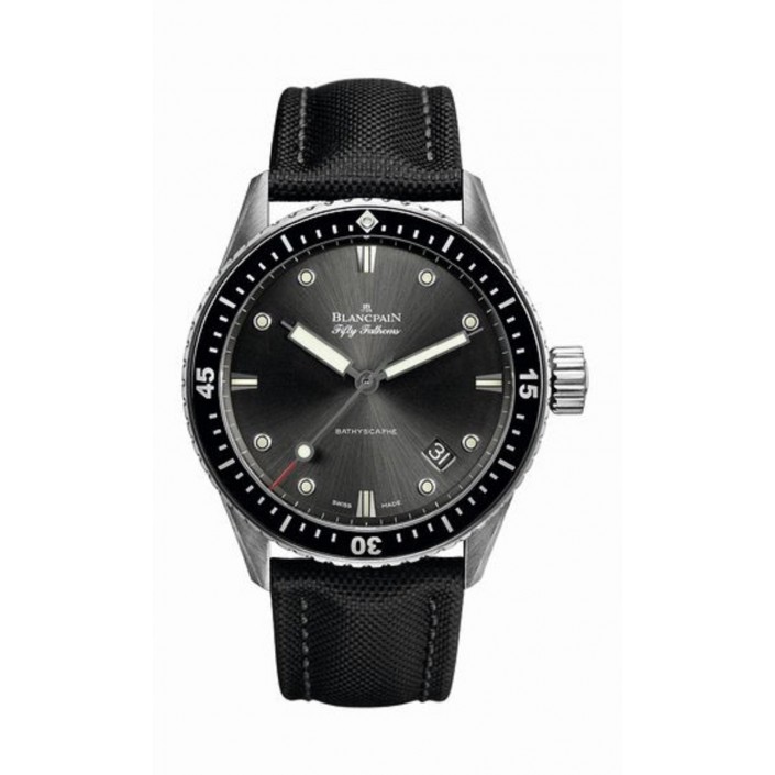 Montre en acier cadran grise Fifty Fathoms Blancpain